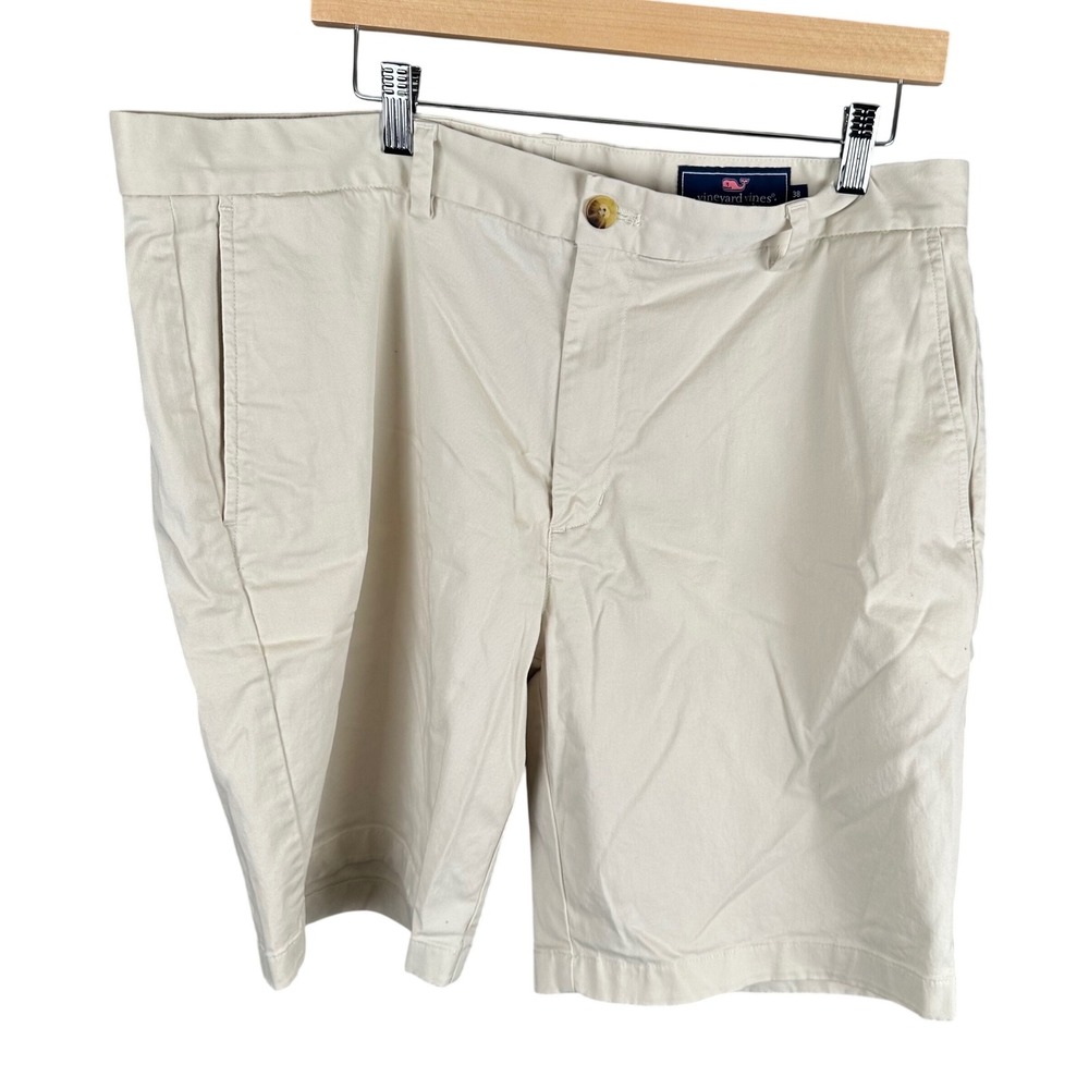 Vineyard Vines Breaker Shorts Mens 38 Khaki Tan Chino Cotton Stretch Golf 9.5 In